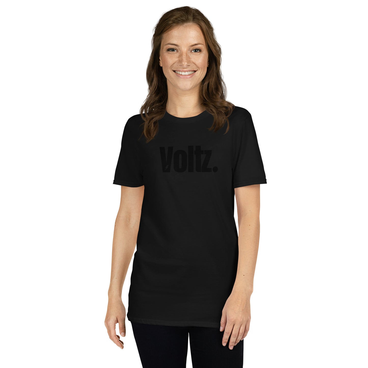 T-shirt femme noir logo noir Voltz